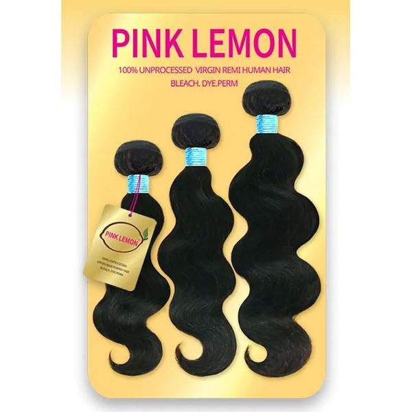 Pink Lemon 100% unproccessed Human Hair-3PK
