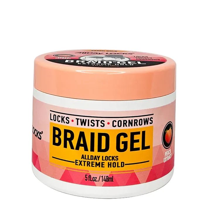 AllDay Locks Braid Gel Extreme Hold Peach Gold 5oz