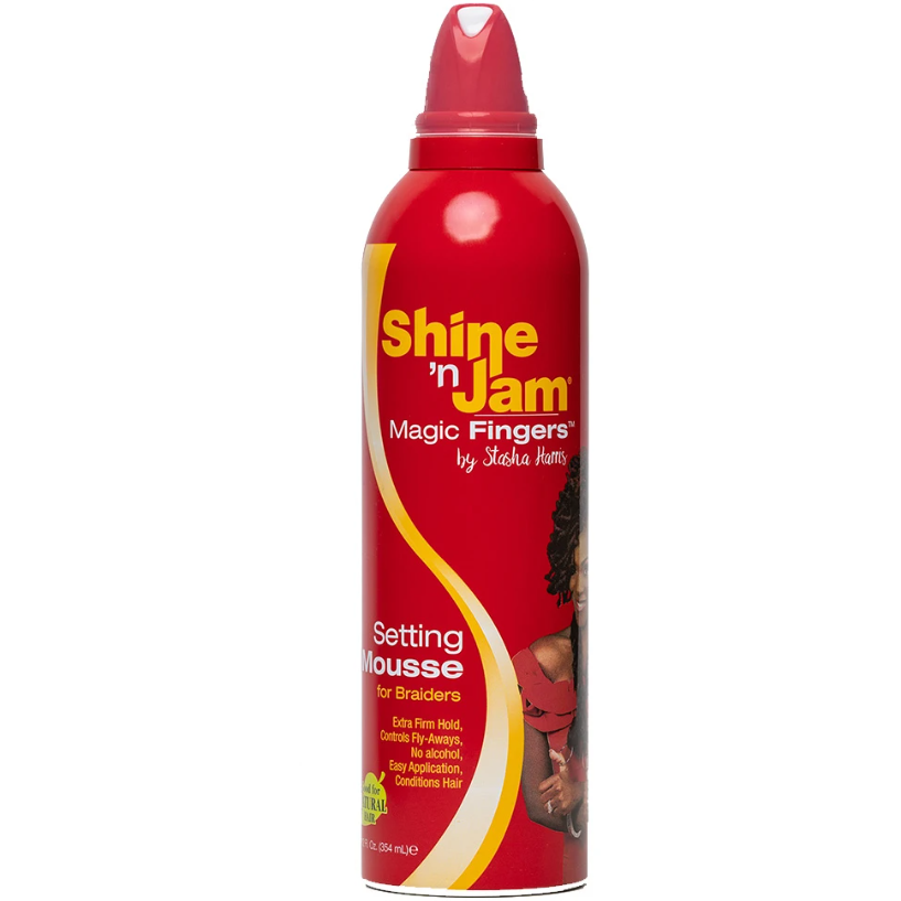 Ampro Shine 'n Jam Magic Fingers Setting Mousse for Braids 12oz
