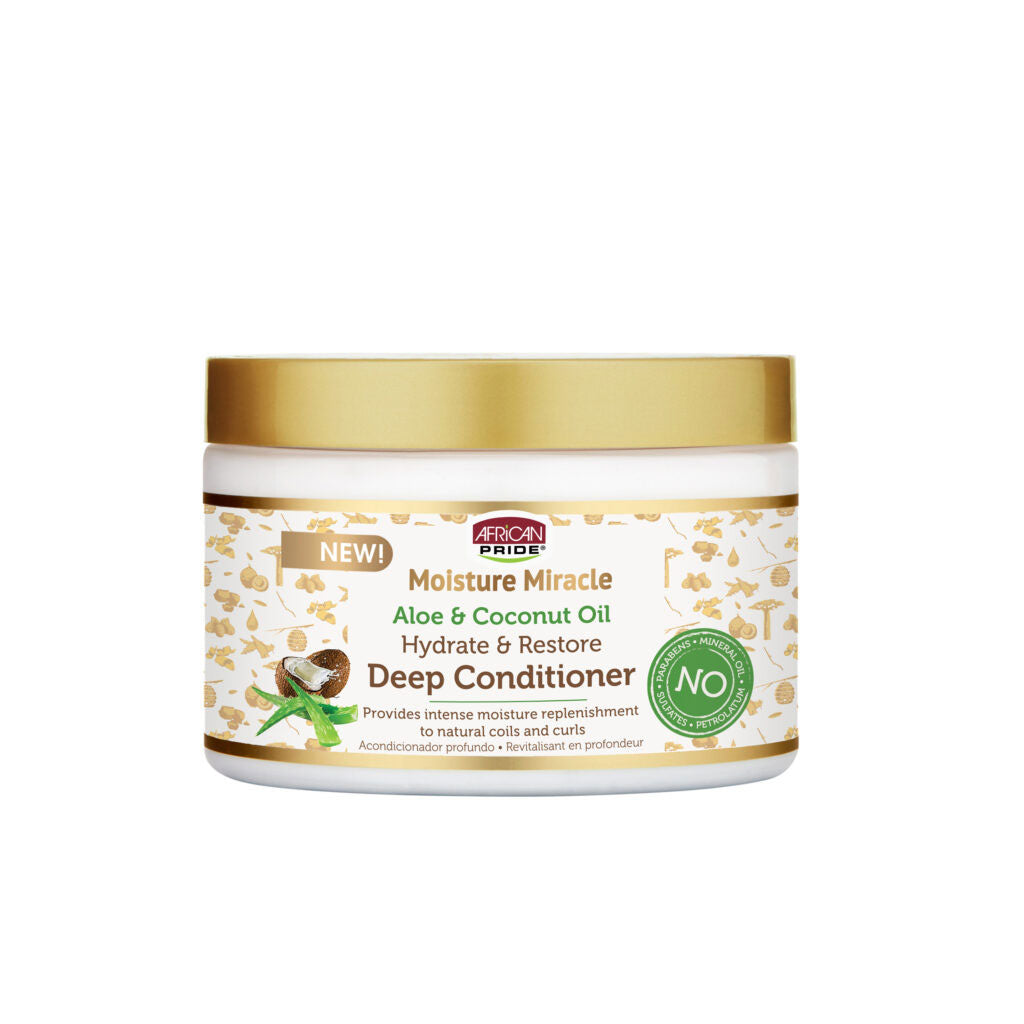 African Pride Moisture Miracle Aloe & Coconut Oil Deep Conditioner 12oz