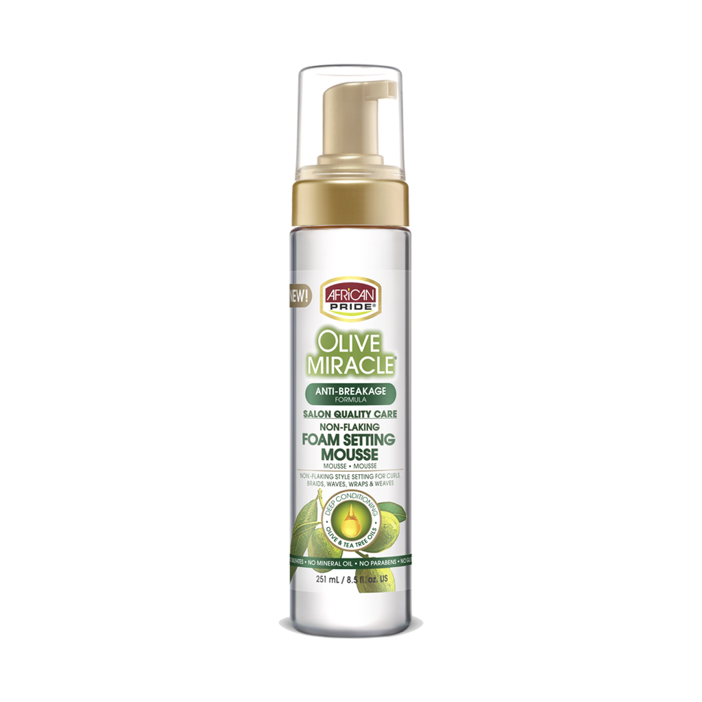 African Pride Olive Miracle Foam Setting Mousse 8.5oz