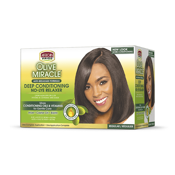 African Pride Olive Miracle Deep Conditioning No-Lye Relaxer Kit - Regular