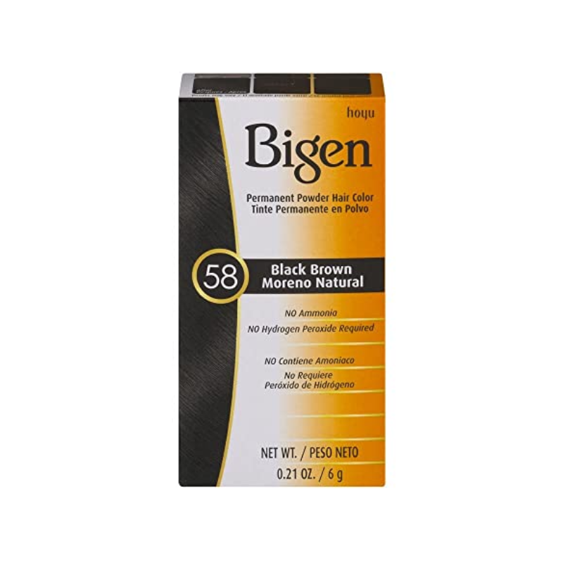 Bigen Permanent Powder Hair Color 58 Black Brown 0.21oz