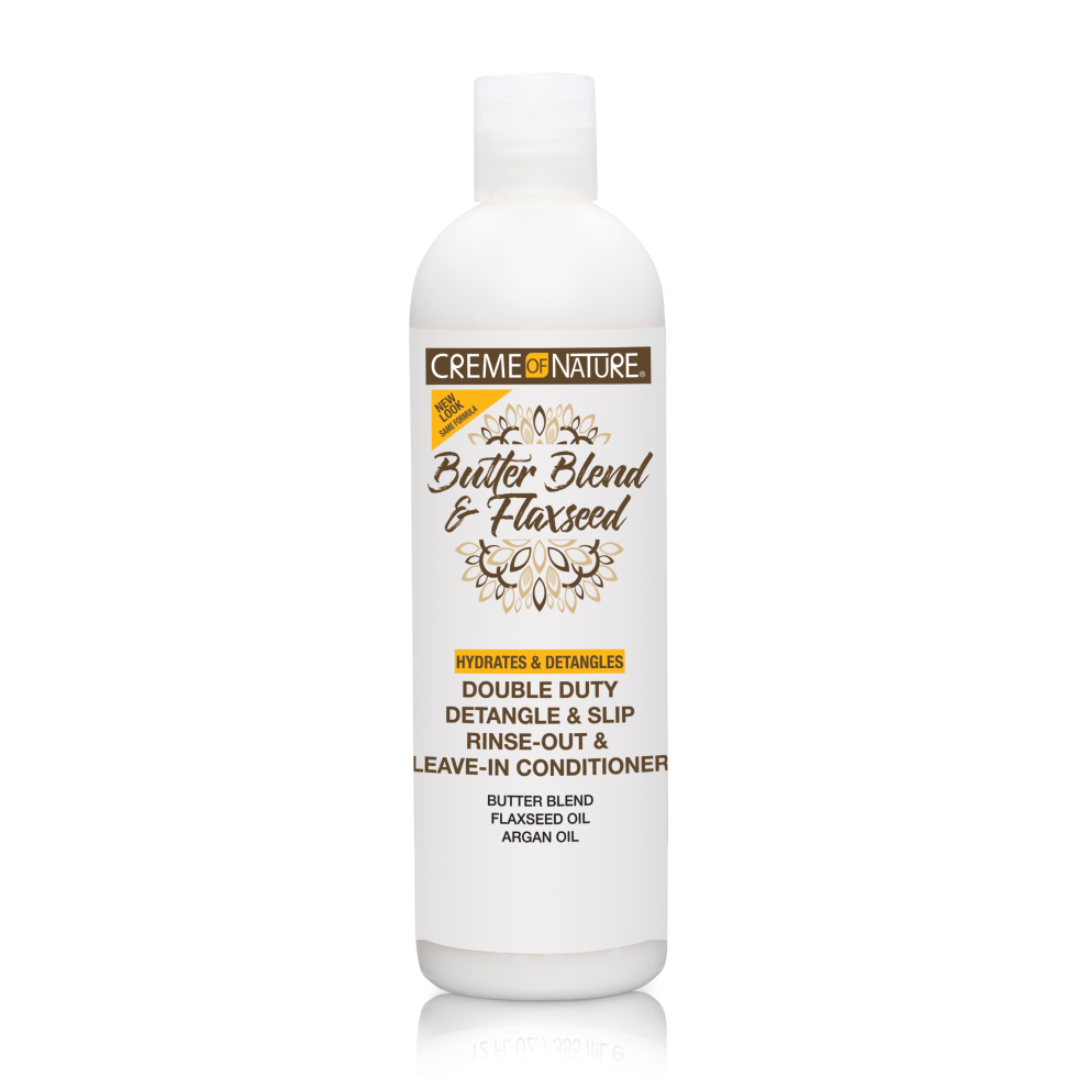 Creme of Nature Butter Blend Flaxseed Detangle & Slip Rinse-Out & Leave-In Conditioner 12oz