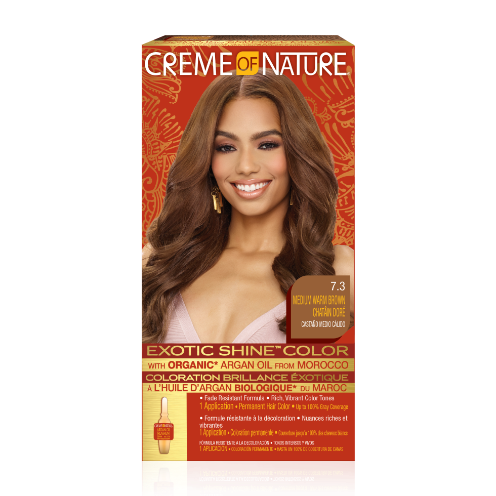 Creme of Nature Exotic Shine Hair Color 7.3 Medium Warm Brown Kit