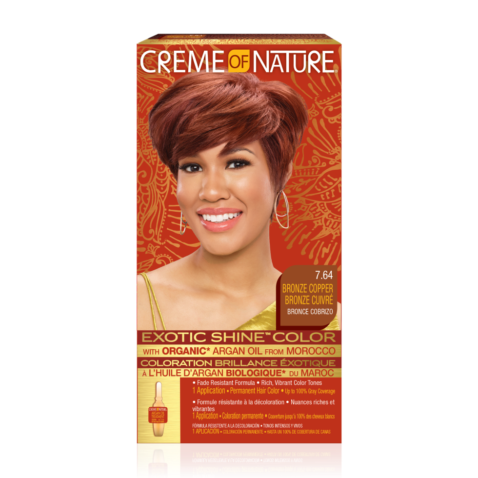 Creme of Nature Exotic Shine Hair Color 7.64 Bronze Copper Kit