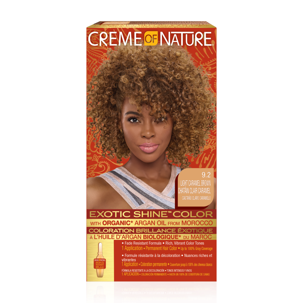 Creme of Nature Exotic Shine Hair Color 9.2 Light Caramel Brown Kit