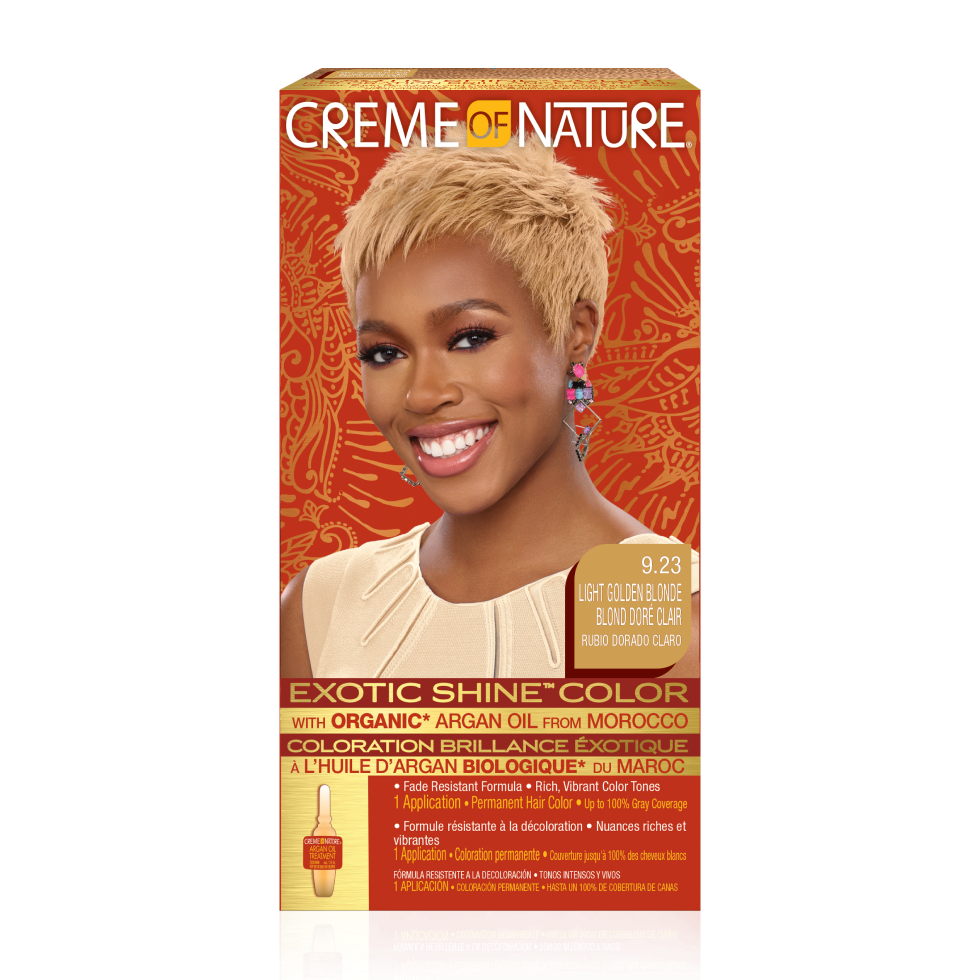 Creme of Nature Exotic Shine Hair Color 9.23 Light Golden Blonde Kit