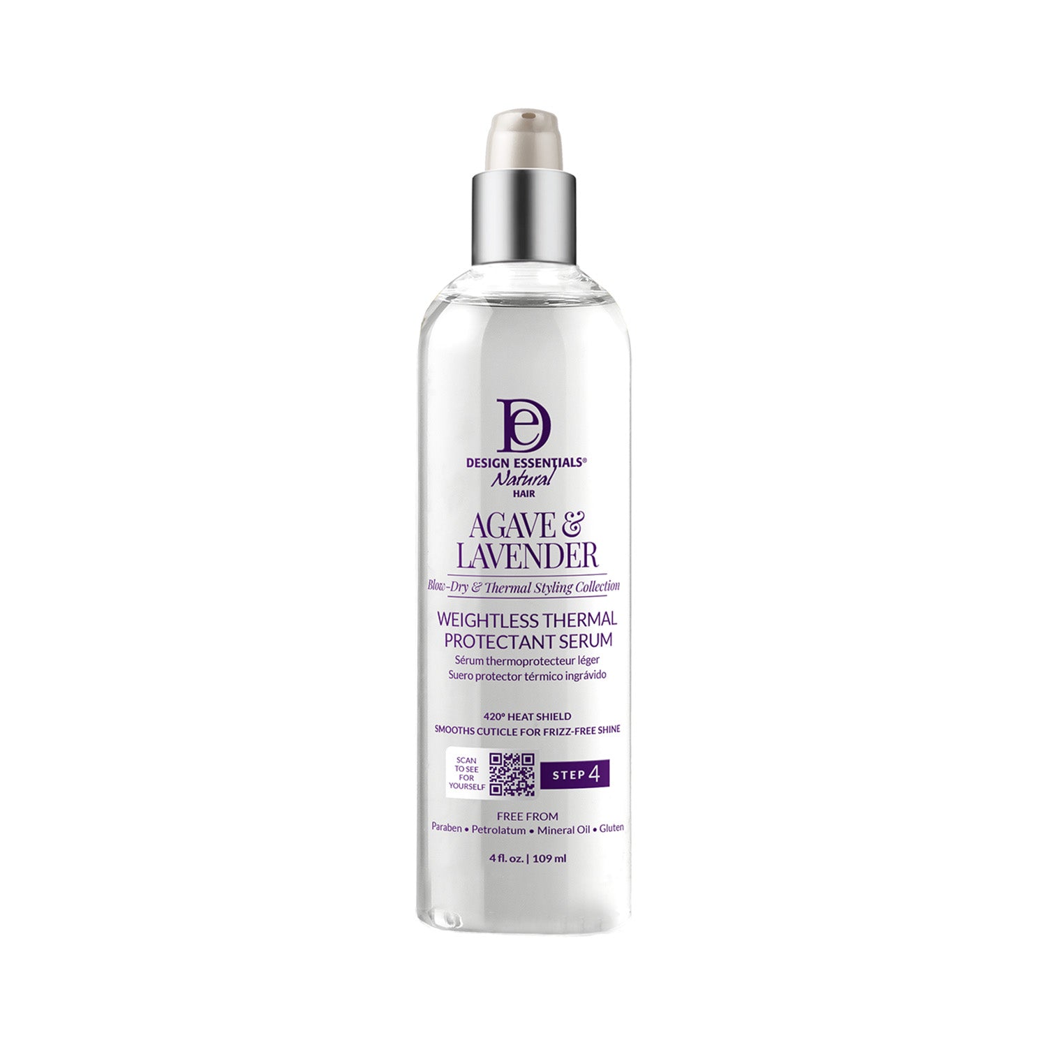 Design Essentials Agave & Lavender Weightless Thermal Protectant Serum 4oz