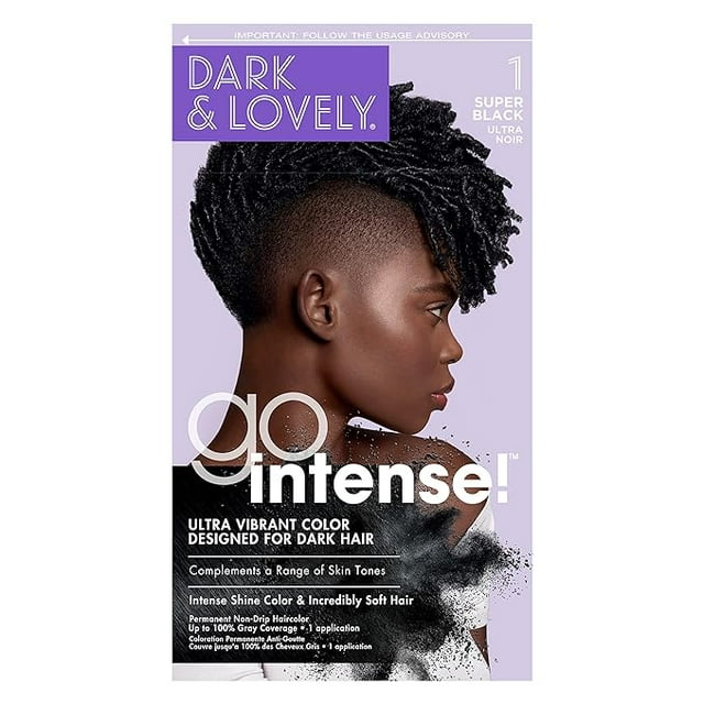 Dark & Lovely Go Intense Hair Color #1 Super Black Kit
