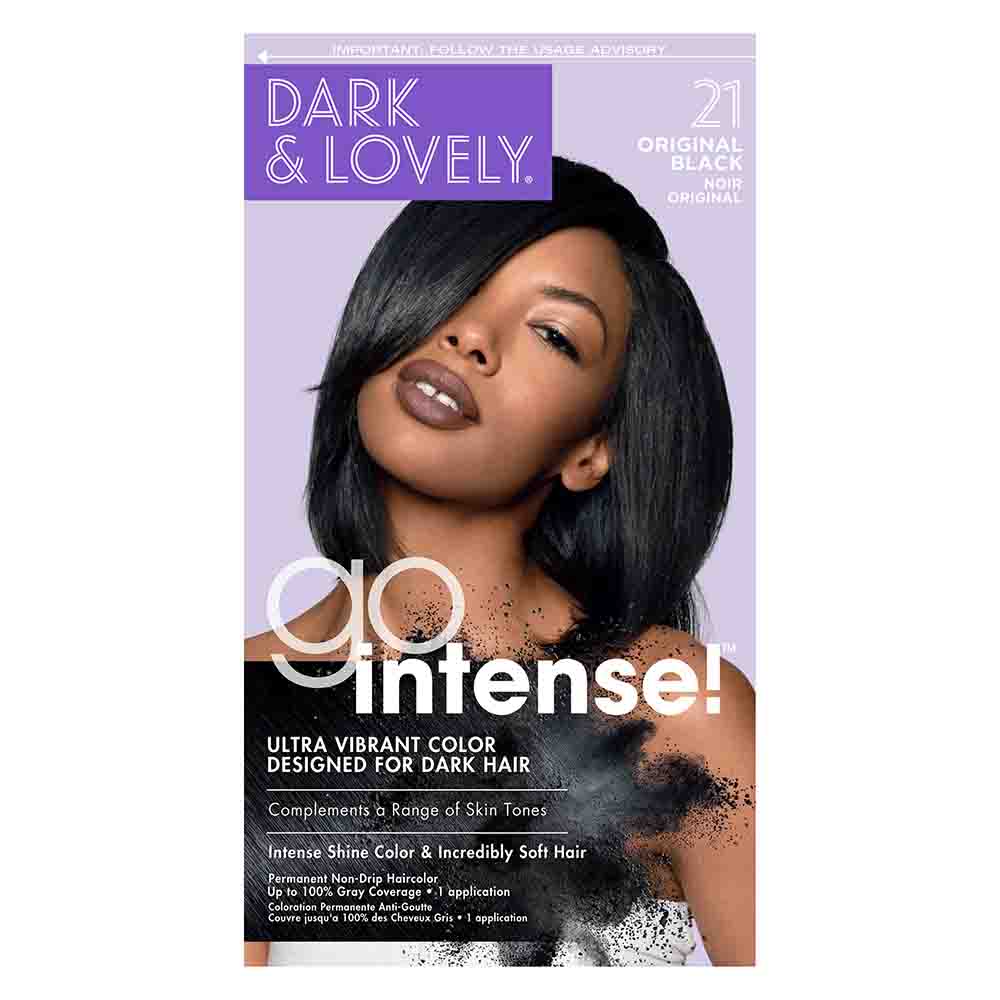 Dark & Lovely Go Intense Hair Color #21 Original Black Kit