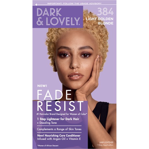 Dark & Lovely Fade Resist Hair Color #384 Light Golden Blonde Kit