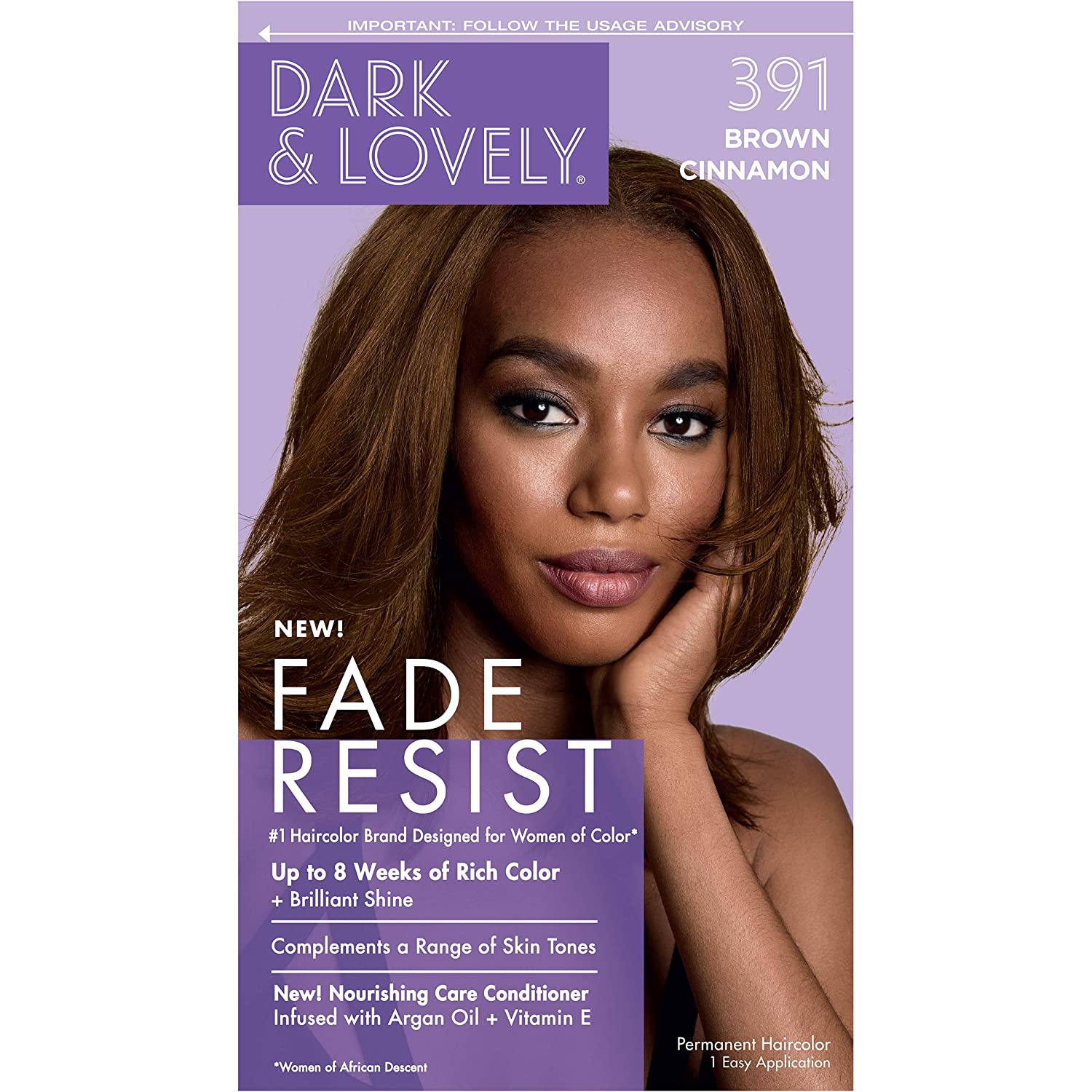 Dark & Lovely Fade Resist Hair Color #391 Brown Cinnamon Kit