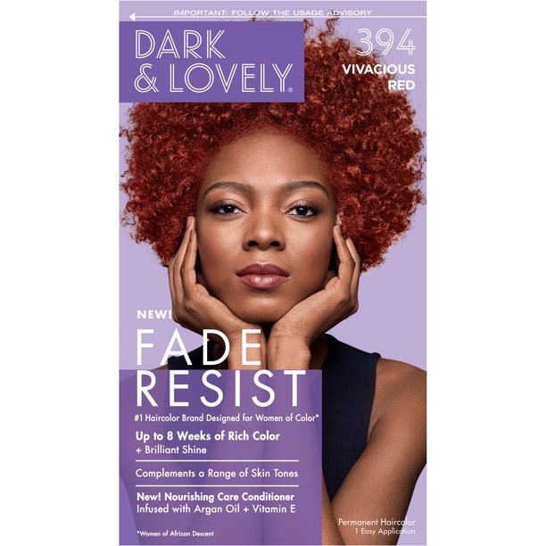 Dark & Lovely Fade Resist Hair Color #394 Vivacious Red Kit