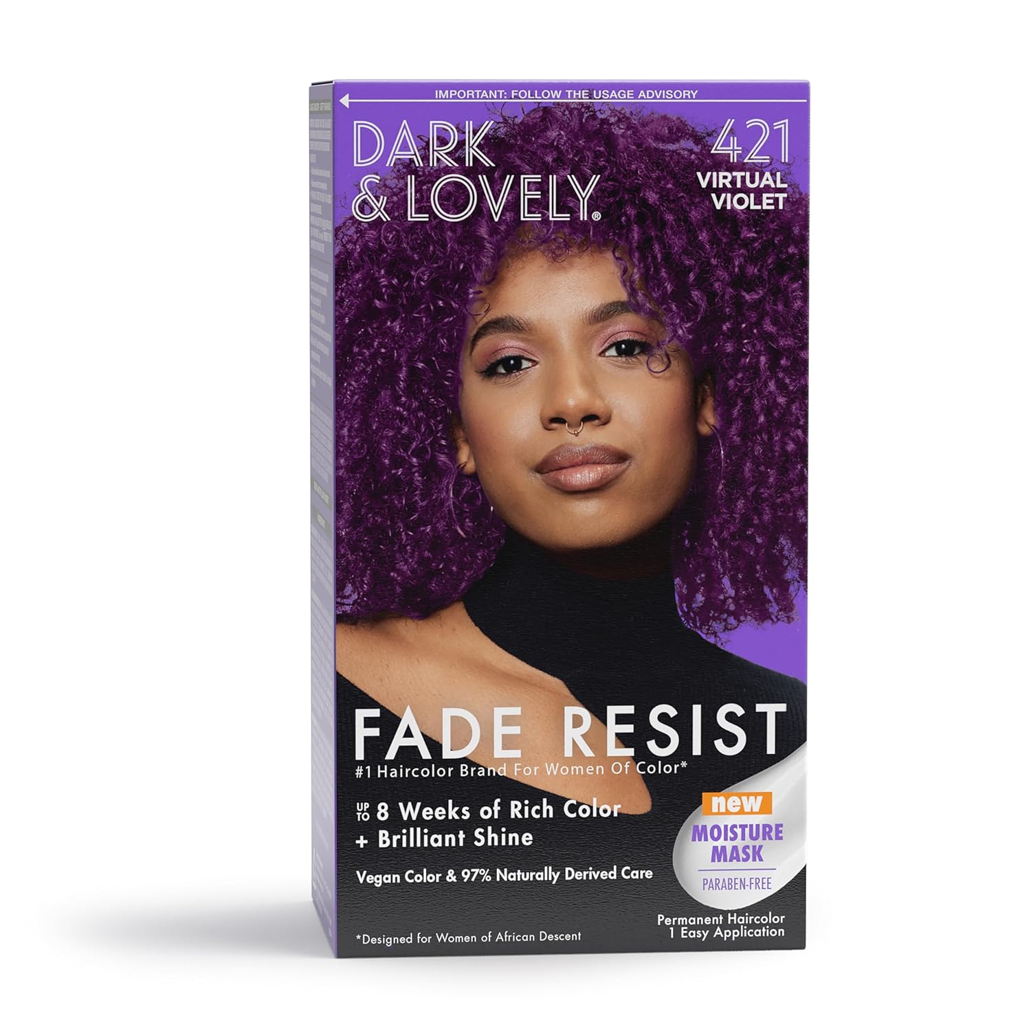 Dark & Lovely Fade Resist Hair Color #421 Virtual Violet Kit