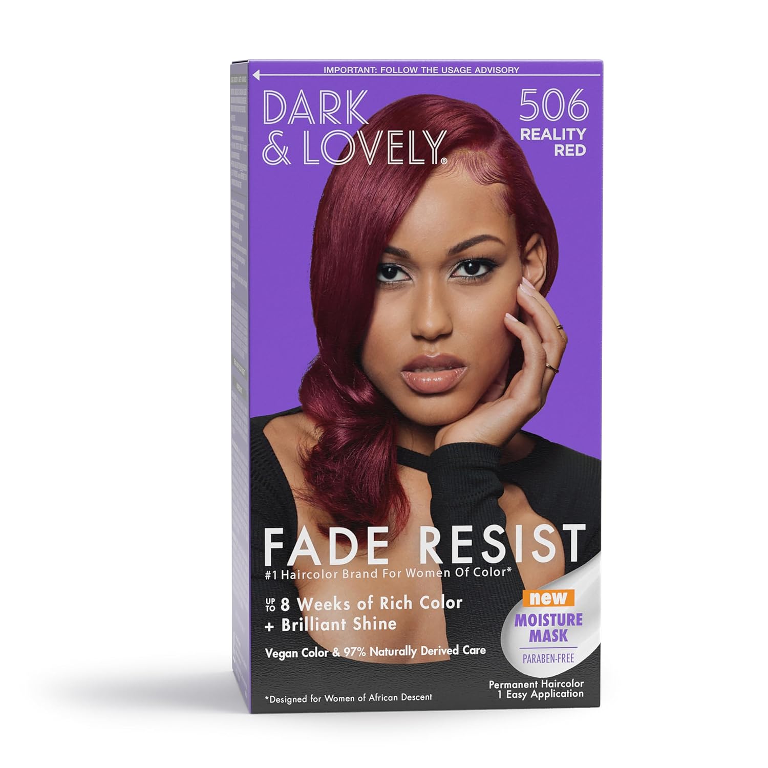 Dark & Lovely Fade Resist Hair Color #506 Reality Red Kit