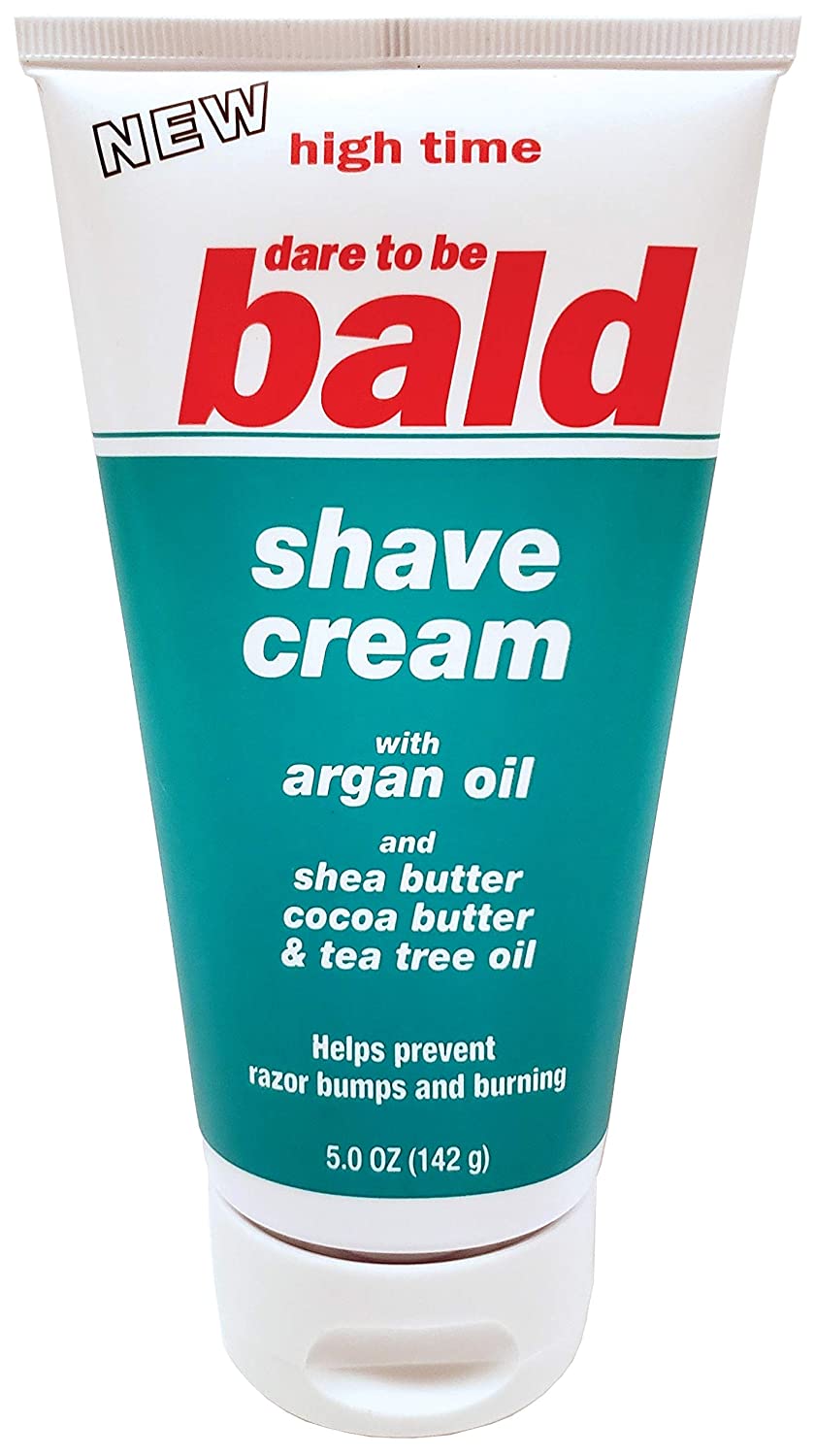 High Time Dare To Be Bald Shave Cream with Argan Oil 5oz