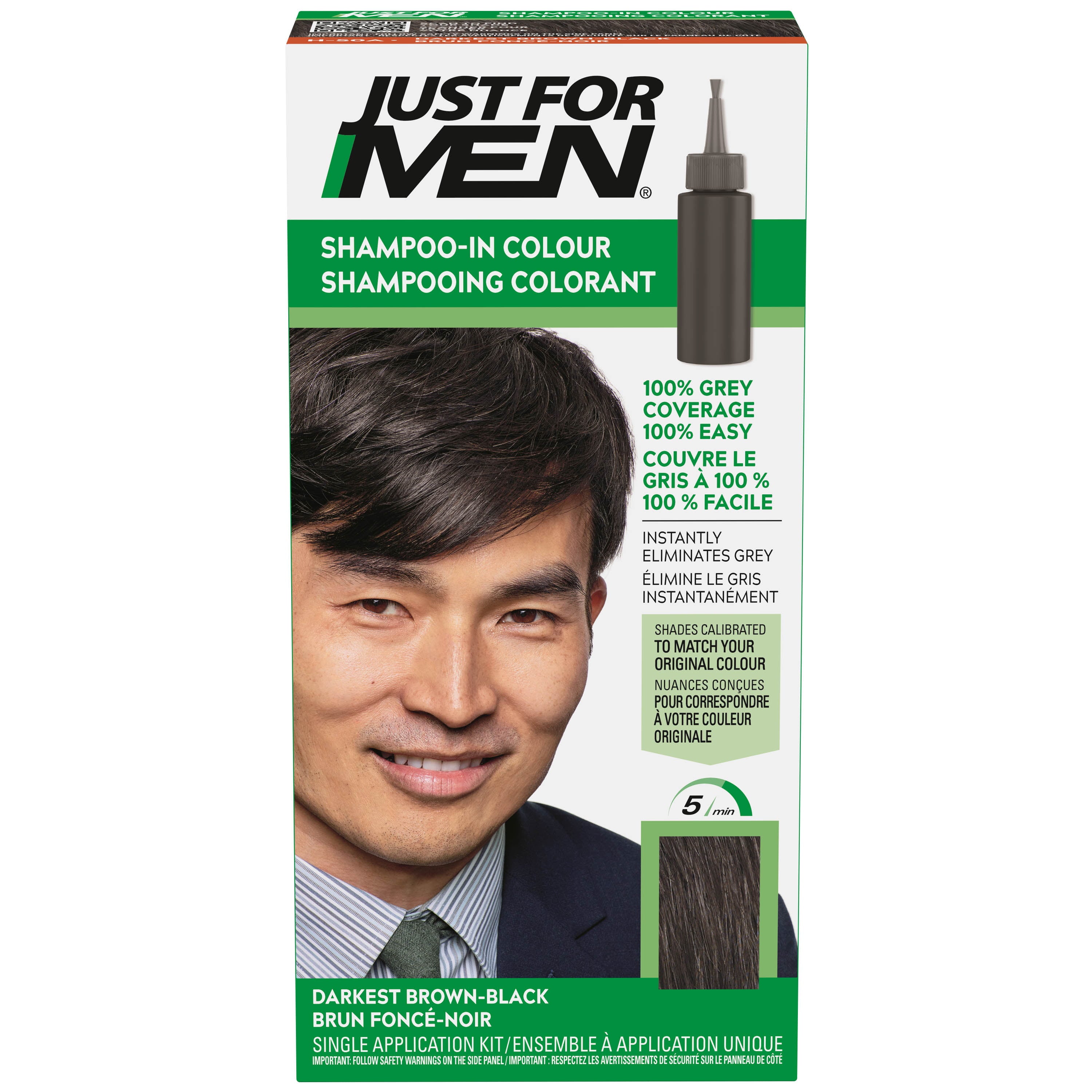 Just For Men Hair Color H-50A Darkest Brown Black Kit