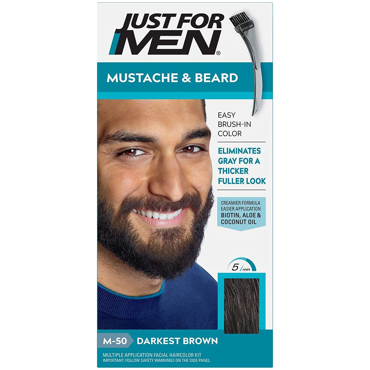 Just For Men Mustache & Beard M-50 Darkest Brown Kit