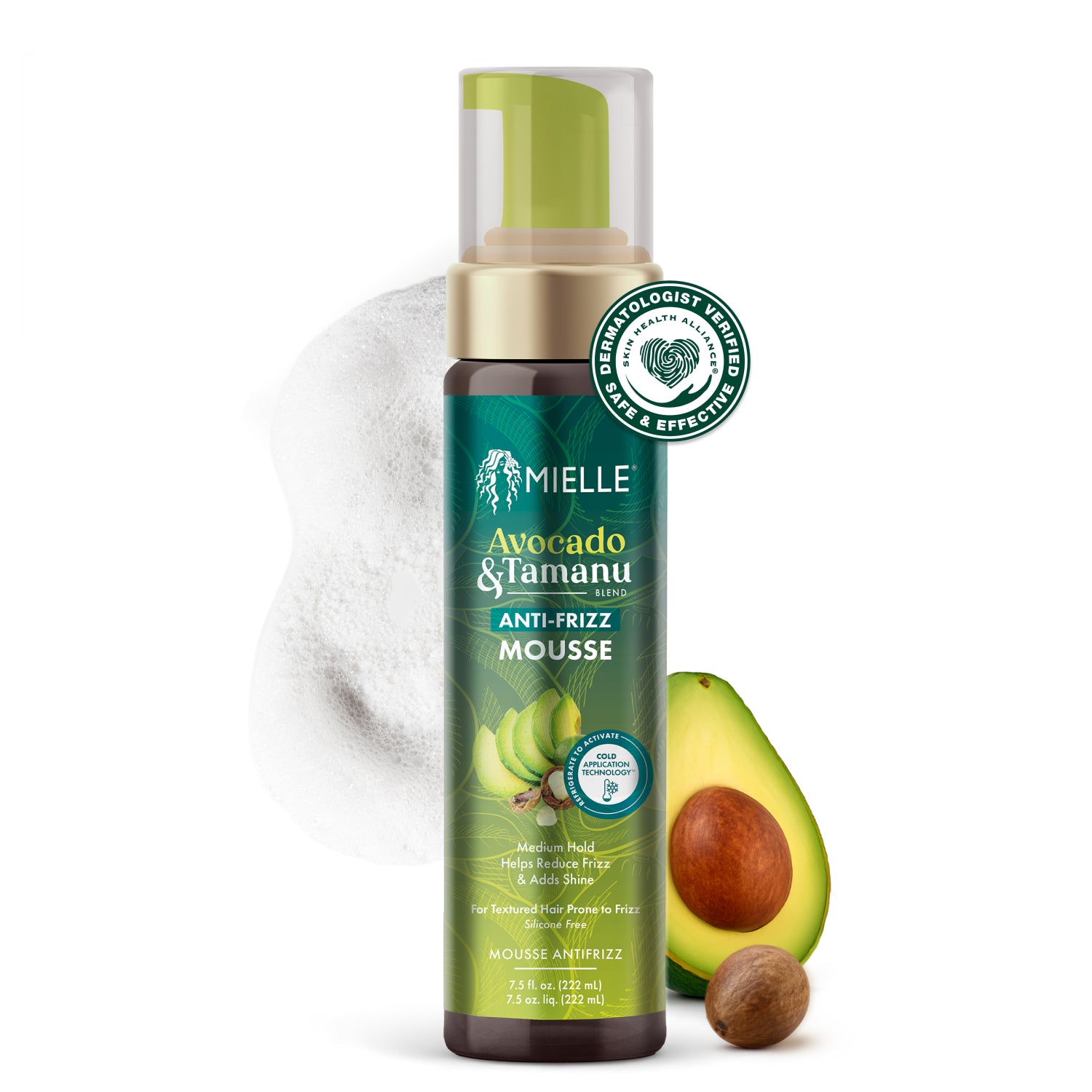 Mielle Avocado & Tamanu Anti-Frizz Mousse 7.5oz