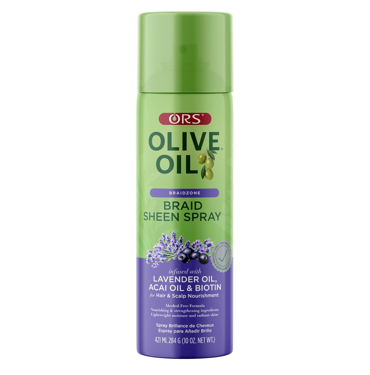 ORS Olive Oil Sheen Spray BraidZone Lavender 10oz