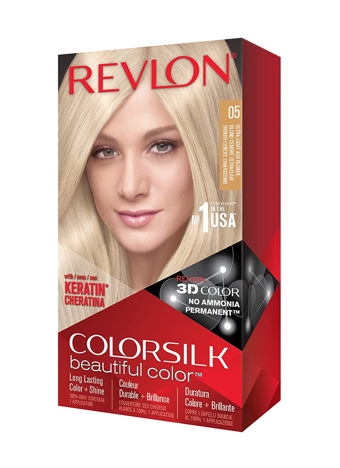 Revlon ColorSilk Hair Color #05 Ultra Light Ash Blonde KIT