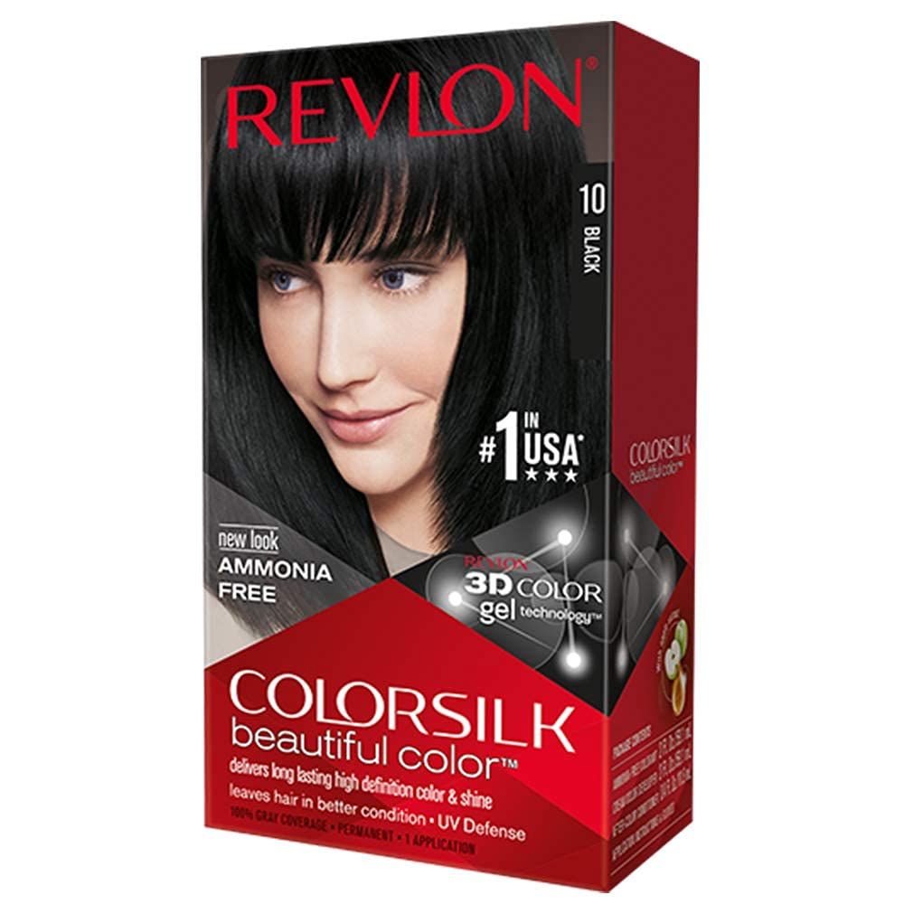 Revlon ColorSilk Hair Color #10 Black KIT