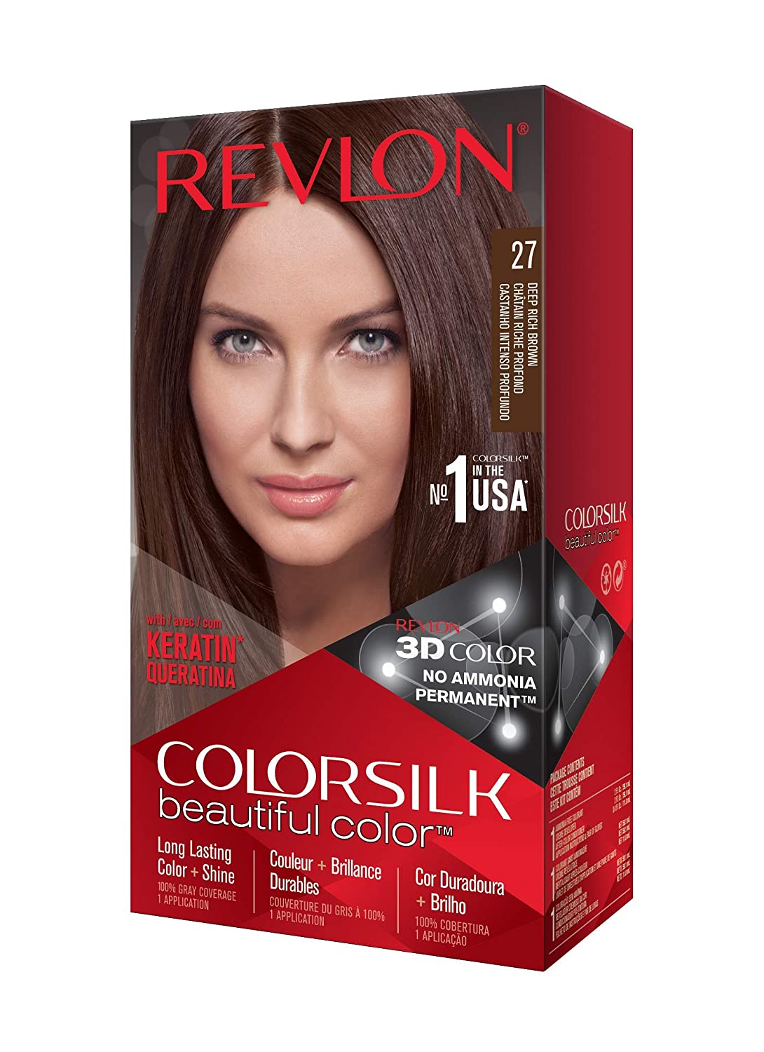 Revlon ColorSilk Hair Color #27 Deep Rich Brown KIT