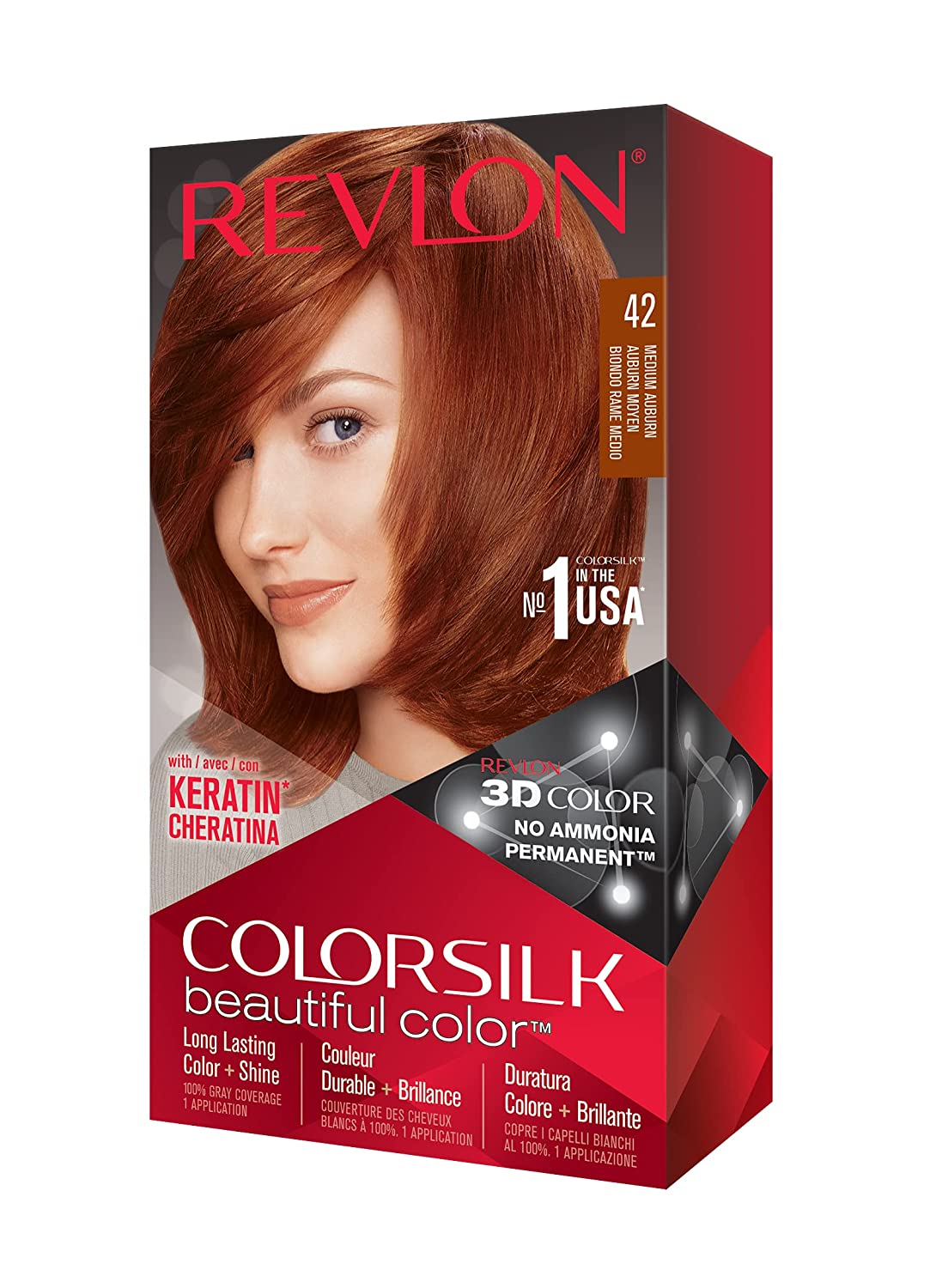 Revlon ColorSilk Hair Color #42 Medium Auburn KIT