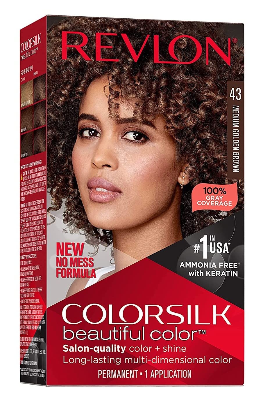 Revlon ColorSilk Hair Color #43 Medium Golden Brown KIT
