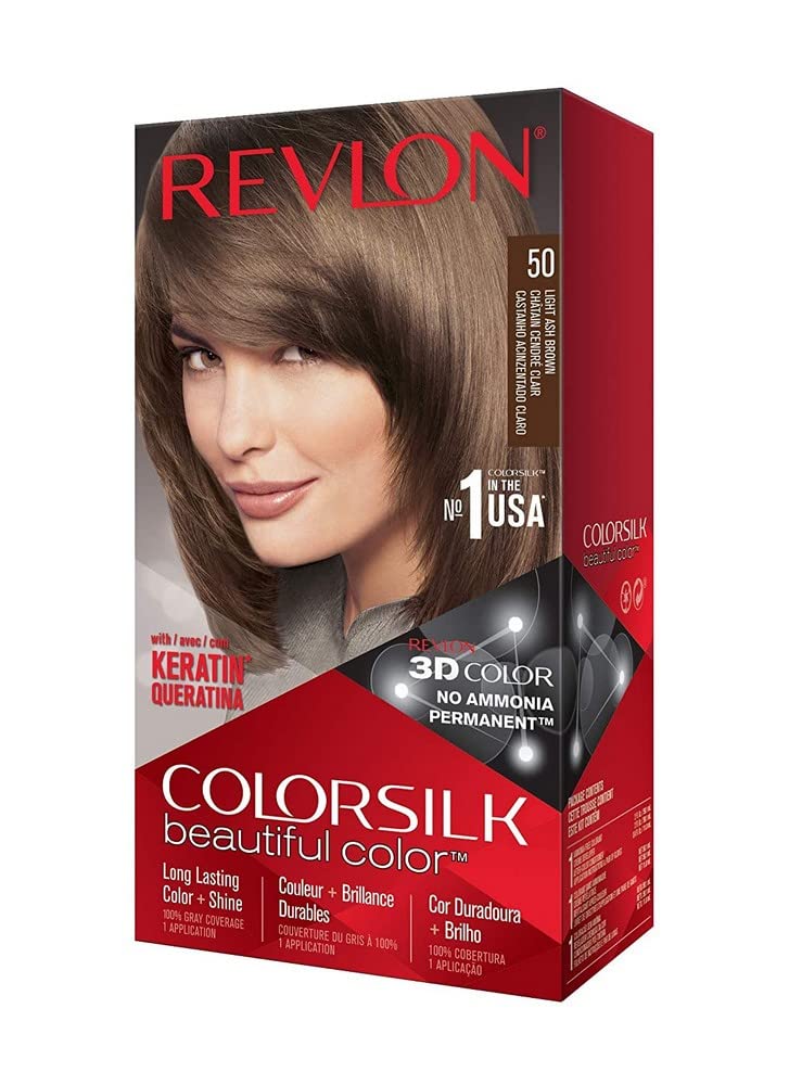Revlon ColorSilk Hair Color #50 Light Ash Brown KIT