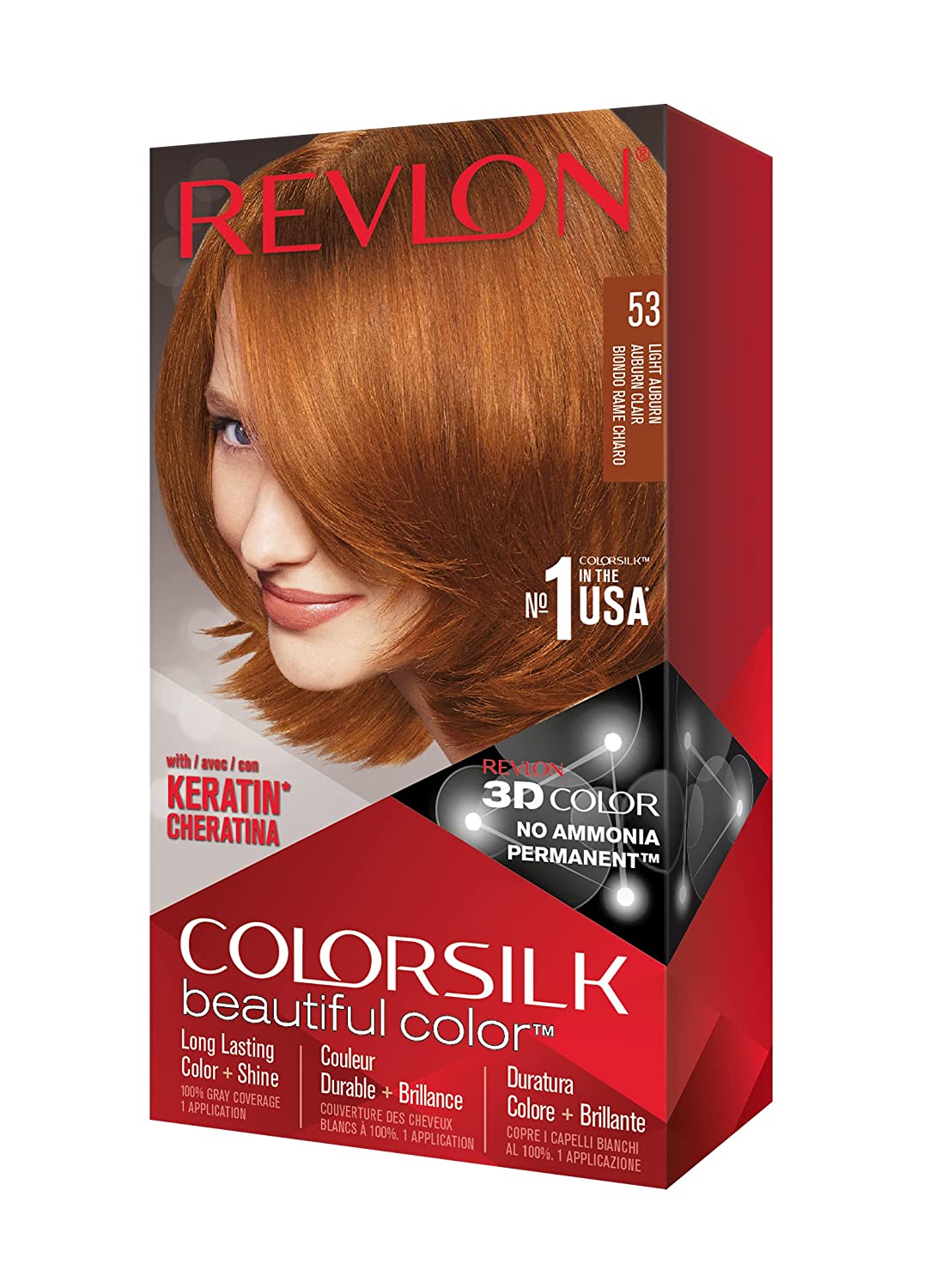 Revlon ColorSilk Hair Color #53 Light Auburn KIT