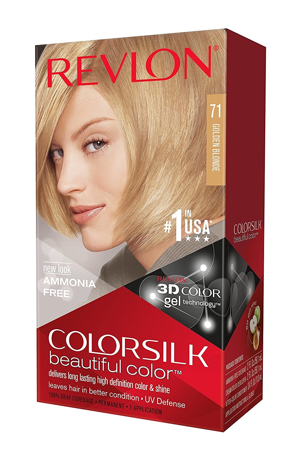Revlon ColorSilk Hair Color #71 Golden Blonde KIT